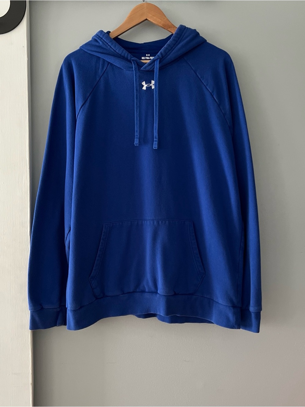 Under Armour Men's XLT Rival Fleece Hooded Sweatshirt Blue Hoodie Embroidrd Logo